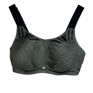 Livi Active Women 44G Sports Bra High Impact Underwire Gray Heather‎ Lane Bryant